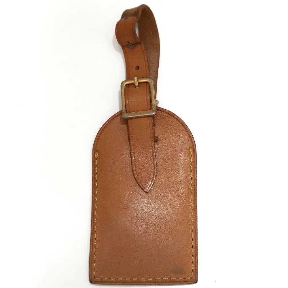Authentic Louis Vuitton Vachetta Leather Luggage Name Tag UU